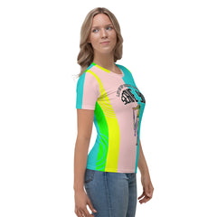 Yoga Blossom Women's Crew Neck T-Shirt in a casual yoga setting.