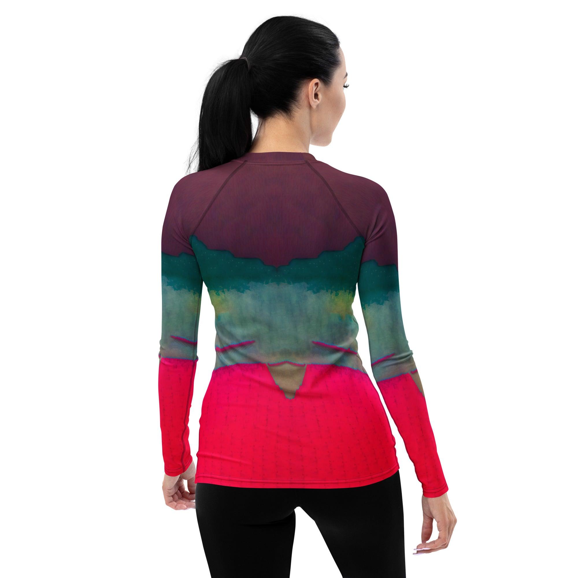 Close-up of NS-808 women's rash guard fabric texture