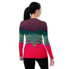 Close-up of NS-808 women's rash guard fabric texture