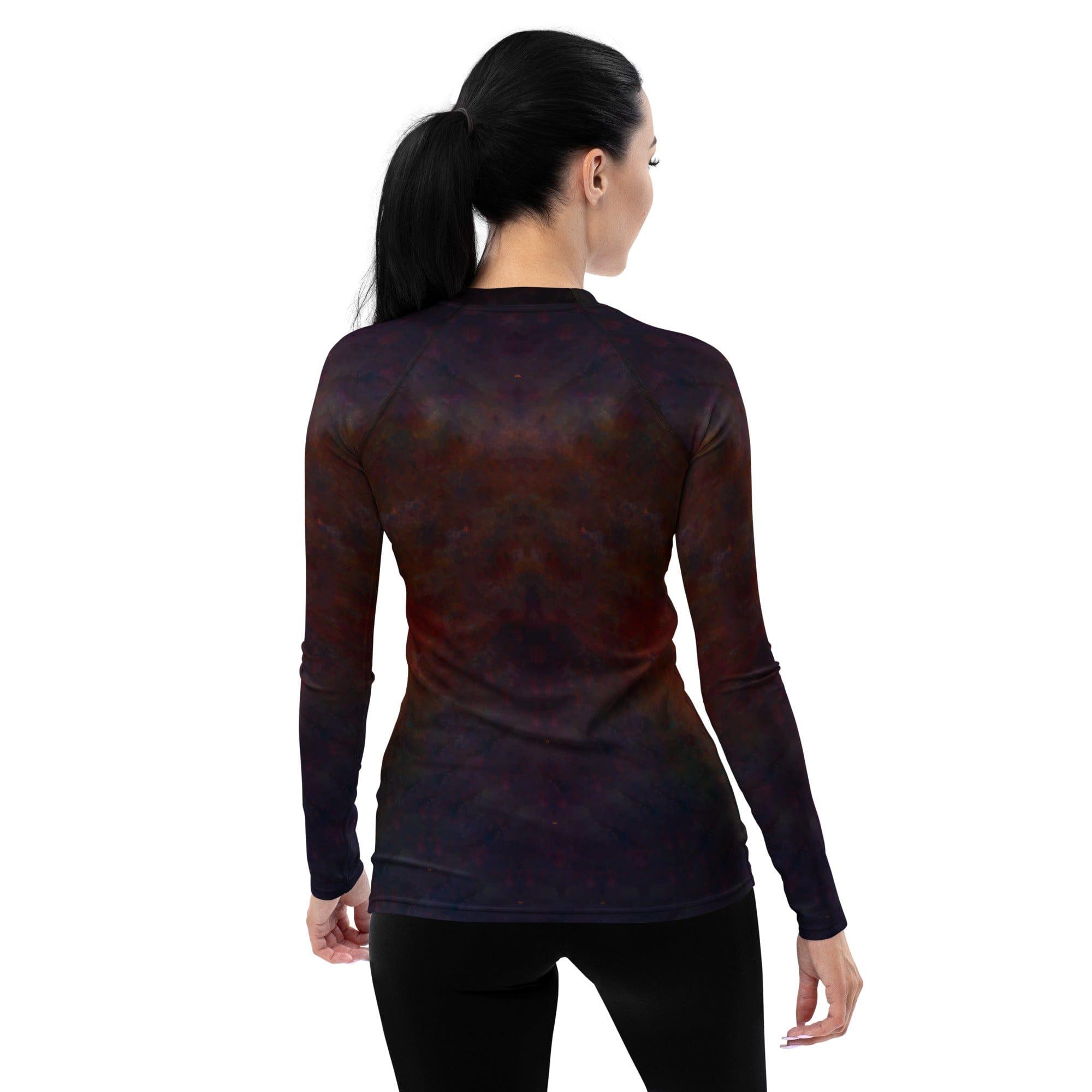 Close-up of NS-980 Women's Rash Guard fabric and quality stitching