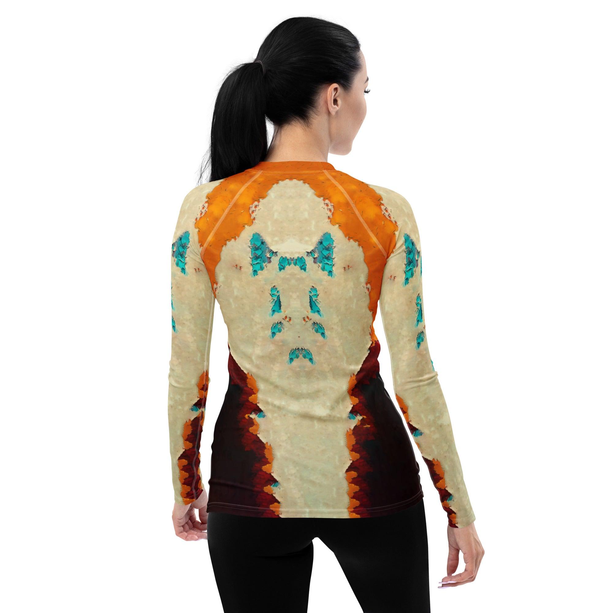 Close-up of NS-994 Women's Rash Guard fabric - Stretchable & quick-dry material