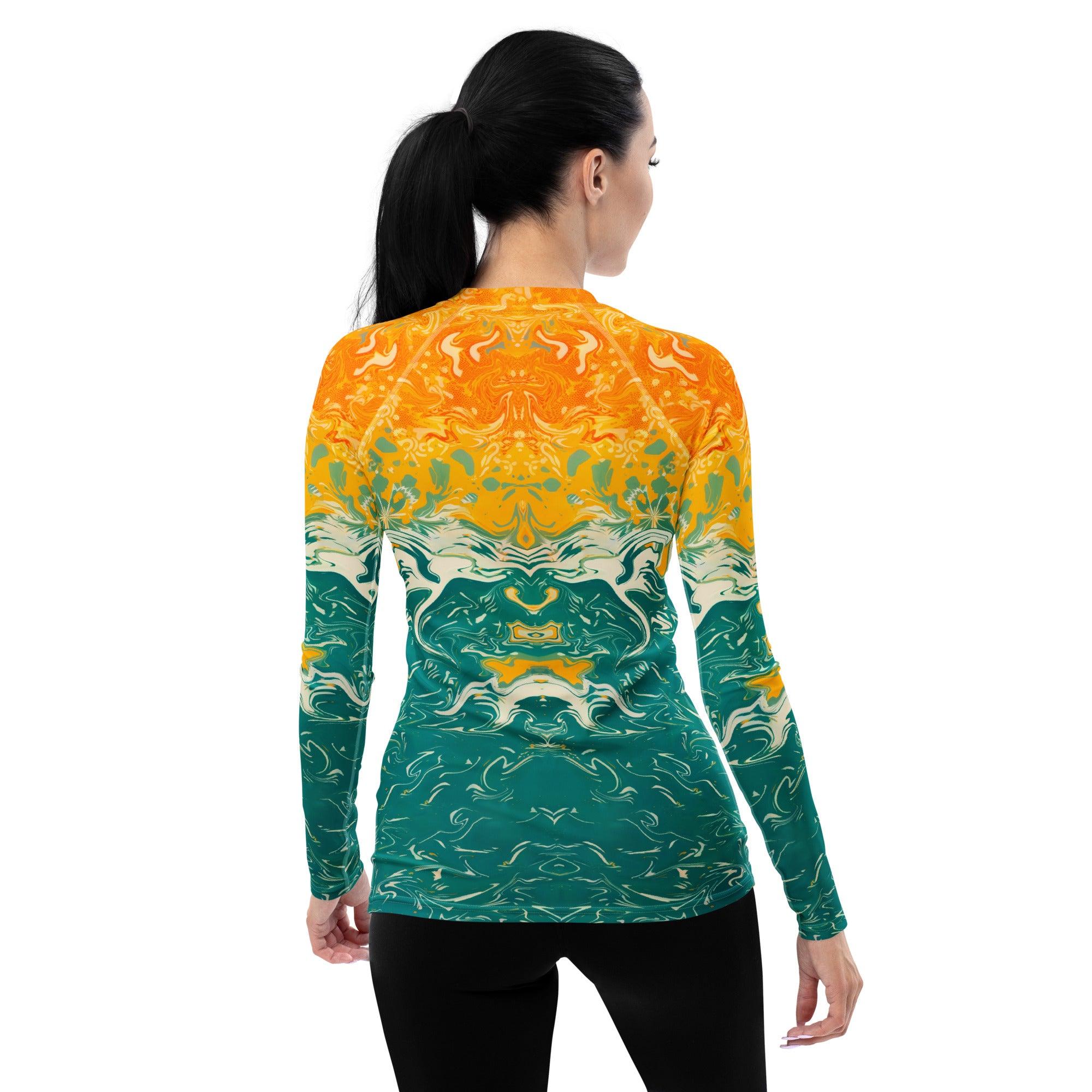 Tropical Surf Dreams Women's Rash Guard Dive Into Ocean Adventures - Beyond T-shirts