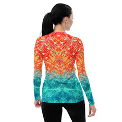 Beach Bliss All-Over Print Women's Rash Guard Ride The Waves - Beyond T-shirts