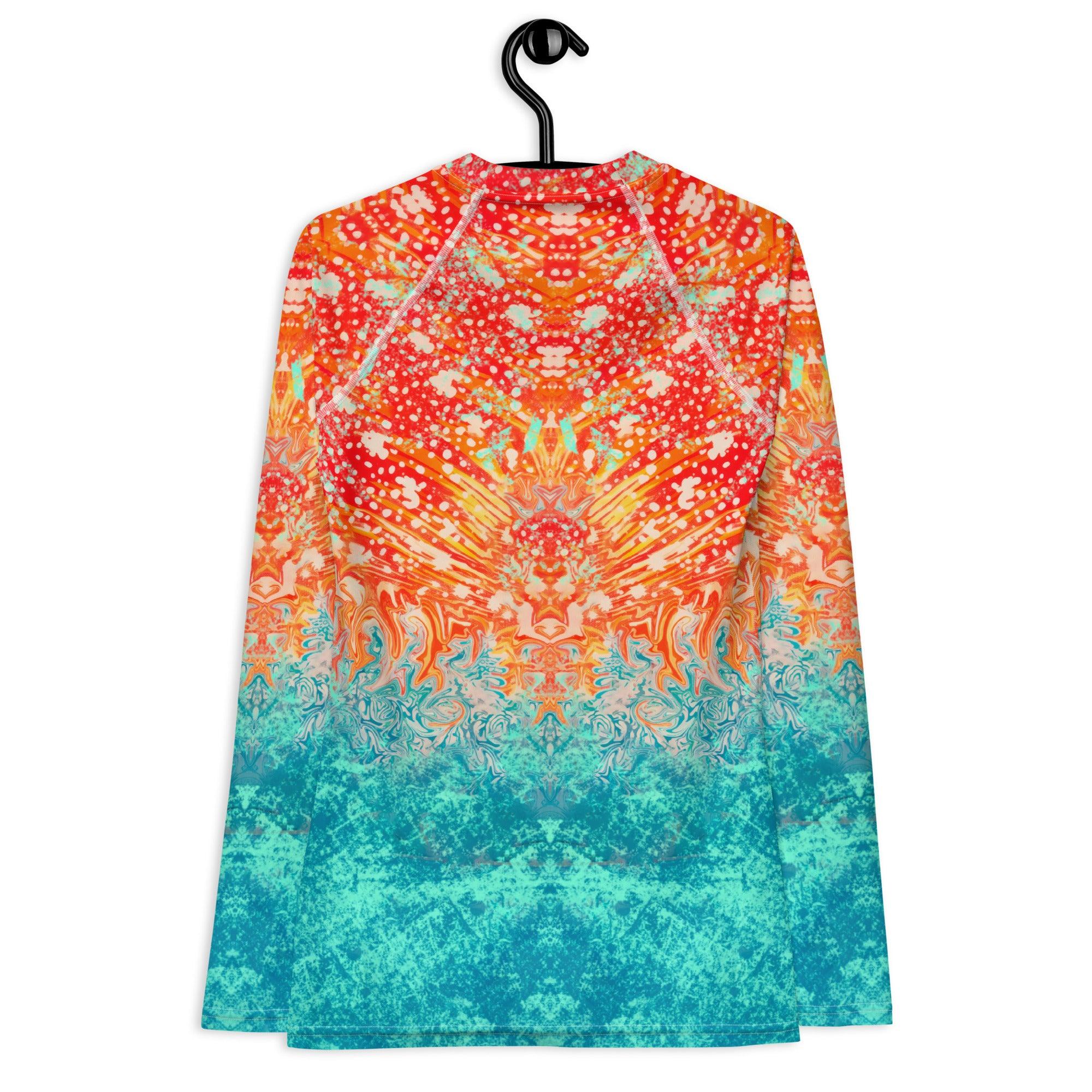 Beach Bliss All-Over Print Women's Rash Guard Ride The Waves - Beyond T-shirts