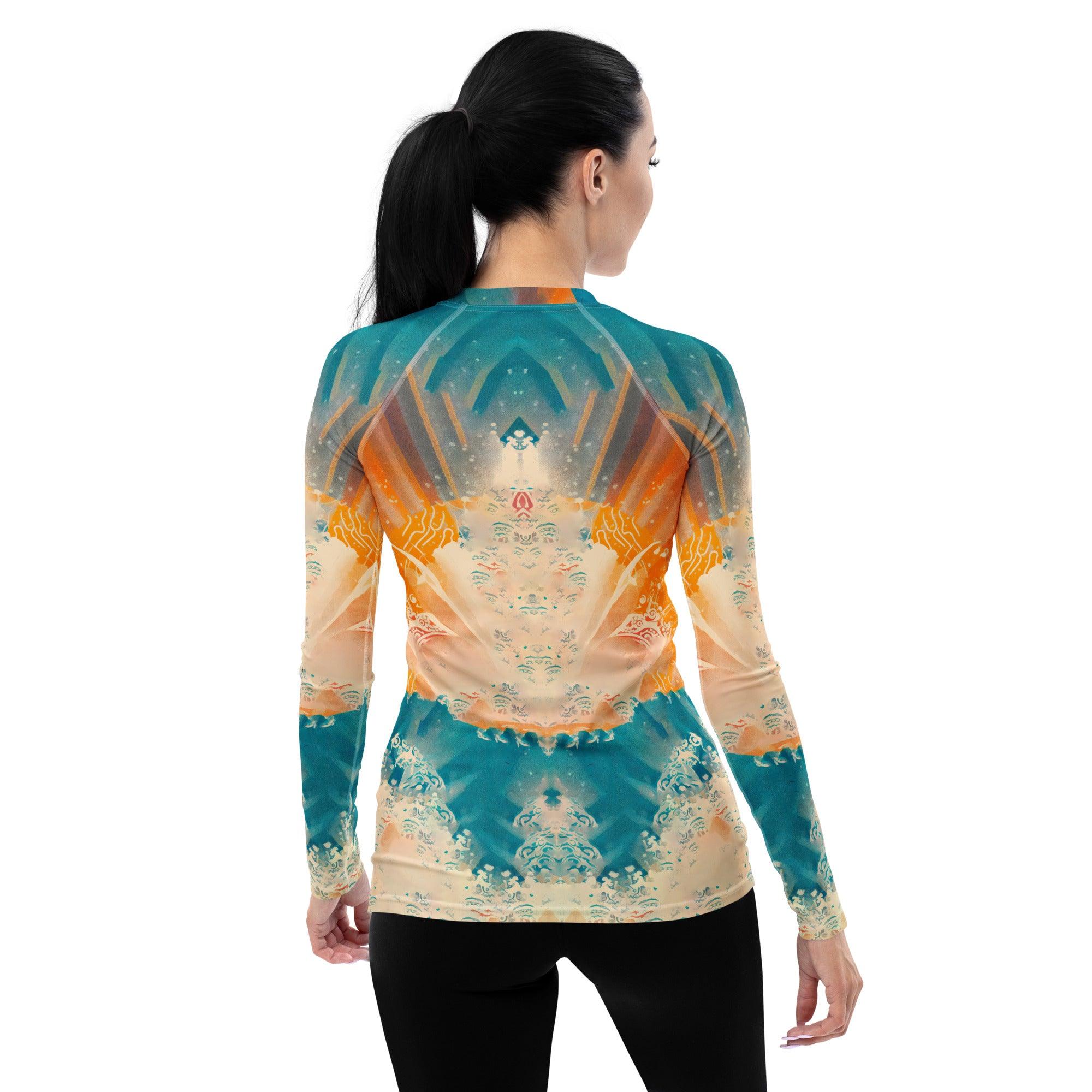 Coastal Escape All-Over Print Women's Rash Guard Surfing Adventure - Beyond T-shirts