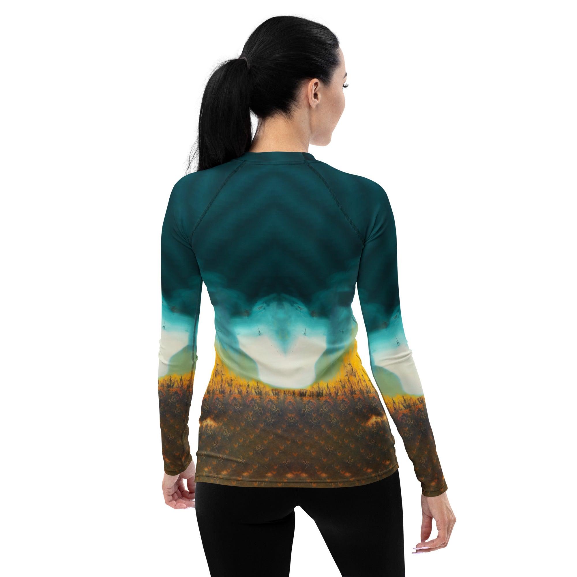 Moonlit Midnight Surf Women's Rash Guard Ride The Halloween Night Waves - Beyond T-shirts