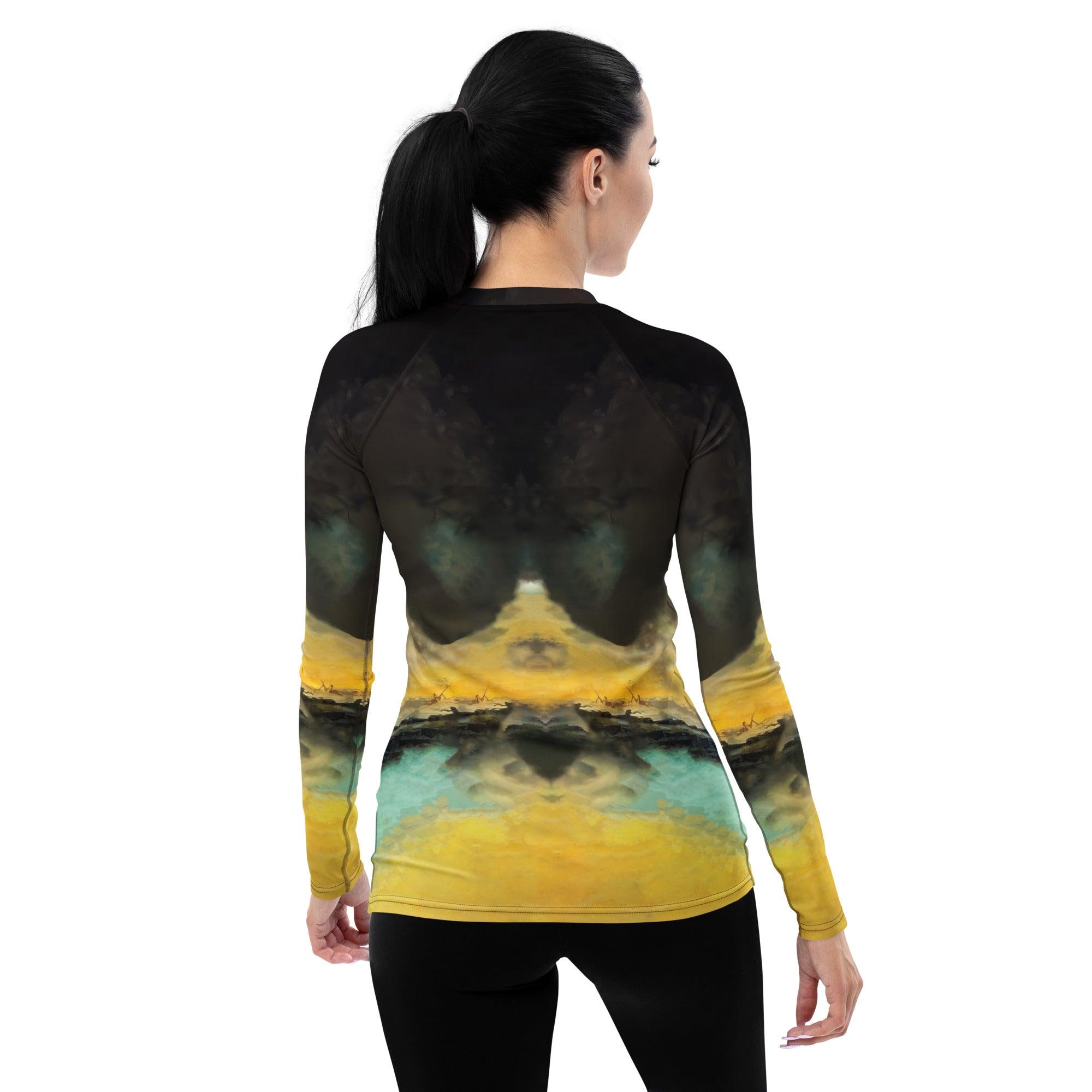 Haunted Dunes Women's Rash Guard Embrace Halloween's Mystery - Beyond T-shirts