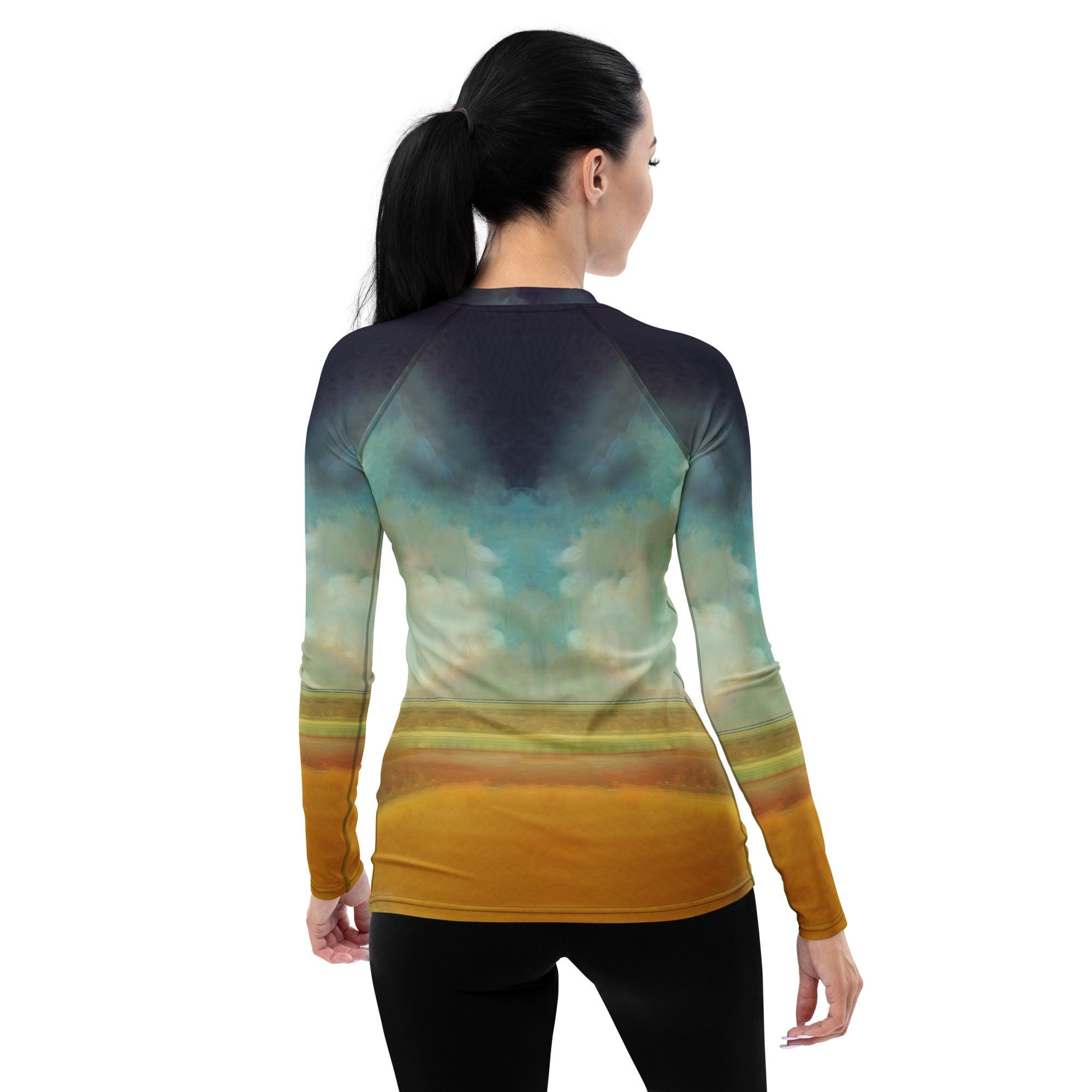 Pumpkin Patch Surfing All Over Print Women's Rash Guard Ride The Halloween Wave - Beyond T-shirts