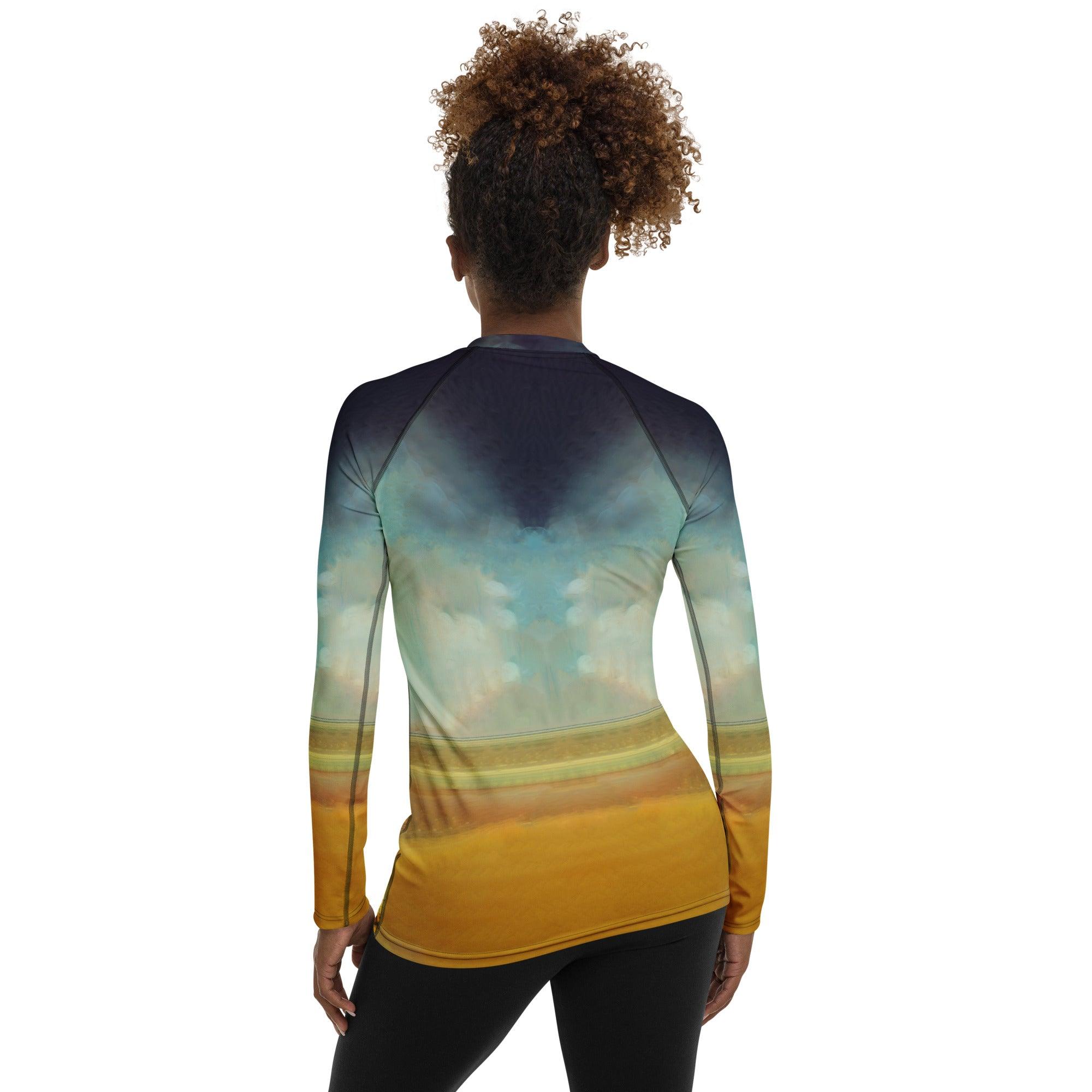 Pumpkin Patch Surfing All Over Print Women's Rash Guard Ride The Halloween Wave - Beyond T-shirts