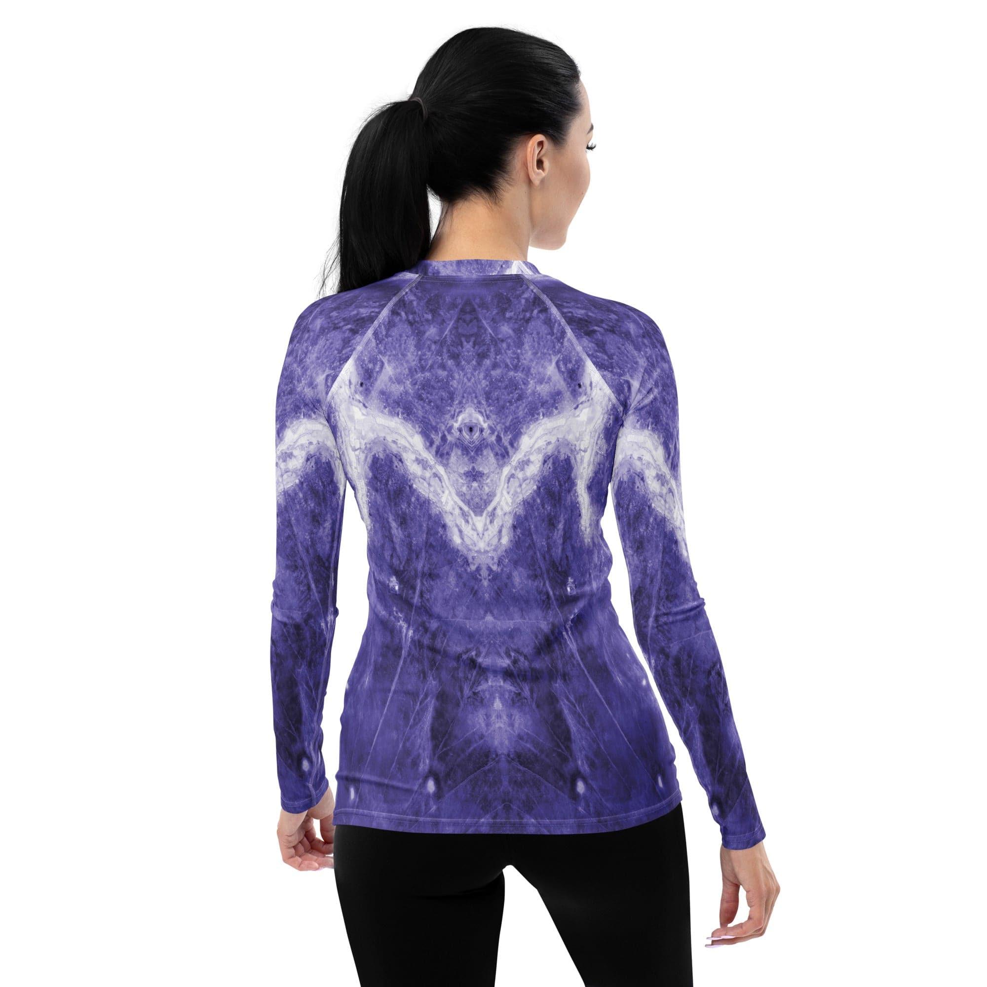 Oceanic Tranquility Women's Natural Pattern Rash Guard - Beyond T-shirts