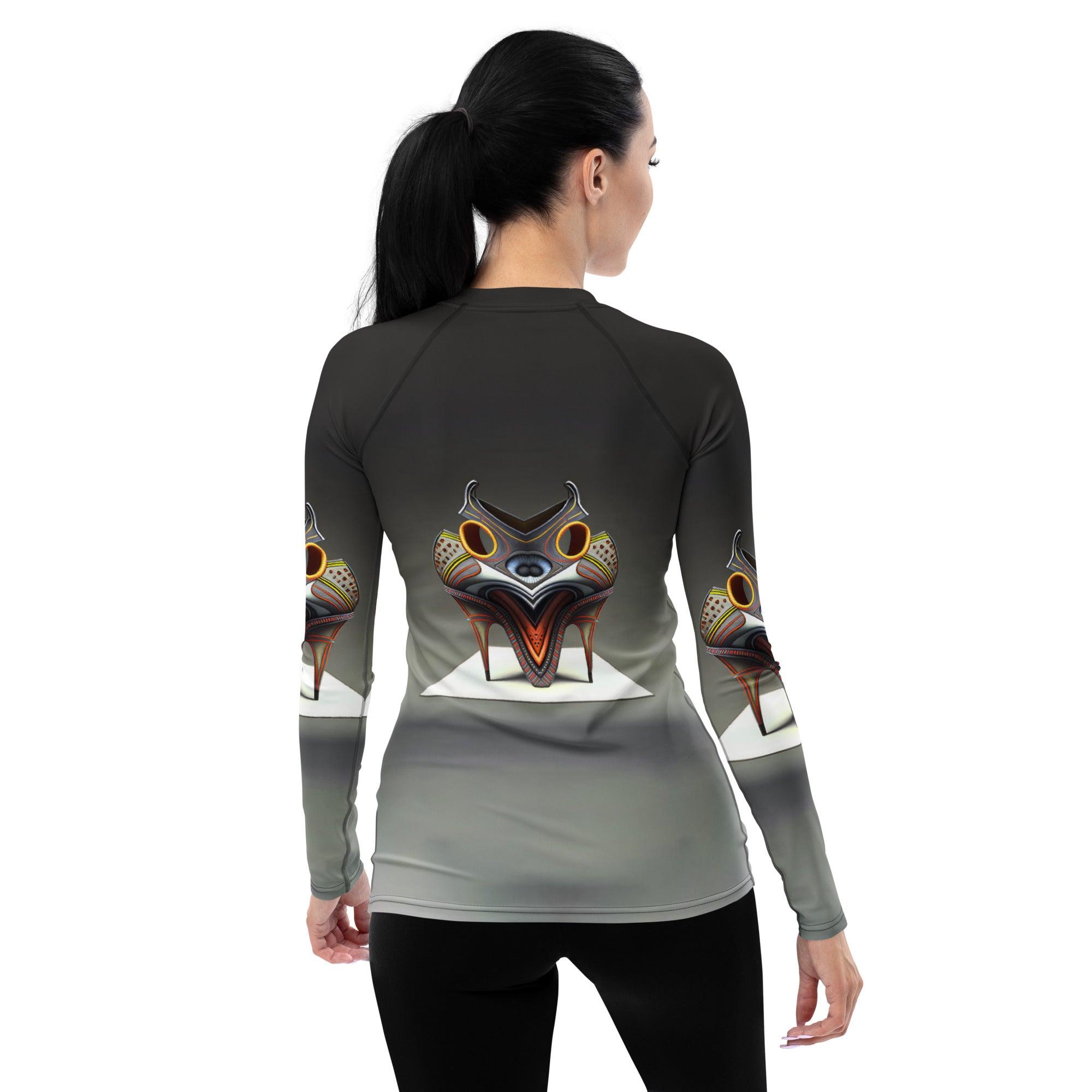 Stellar Glide Futuristic Shoes Women's Rash Guard - Beyond T-shirts