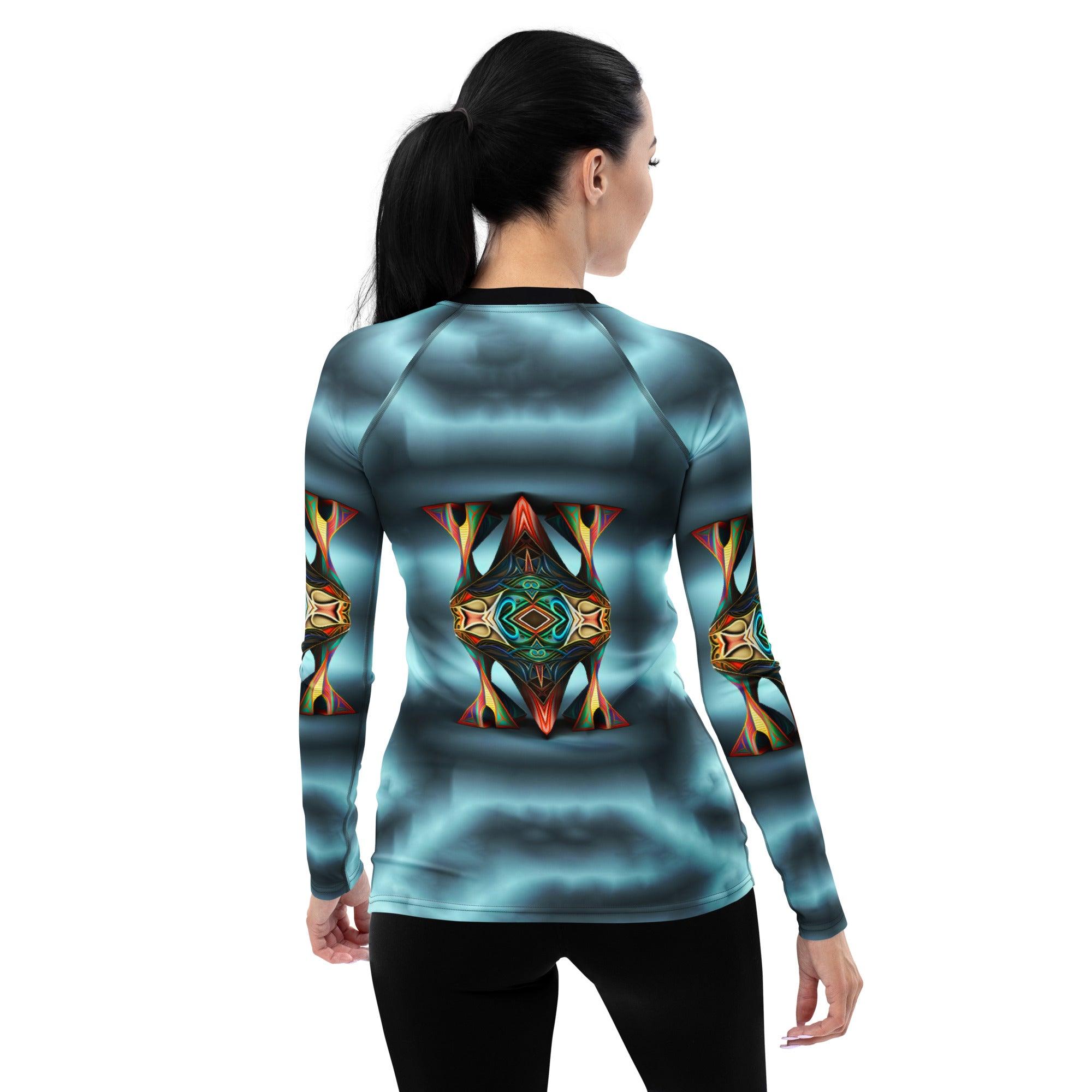 Radiant Nexus Futuristic Shoes Women's Rash Guard - Beyond T-shirts