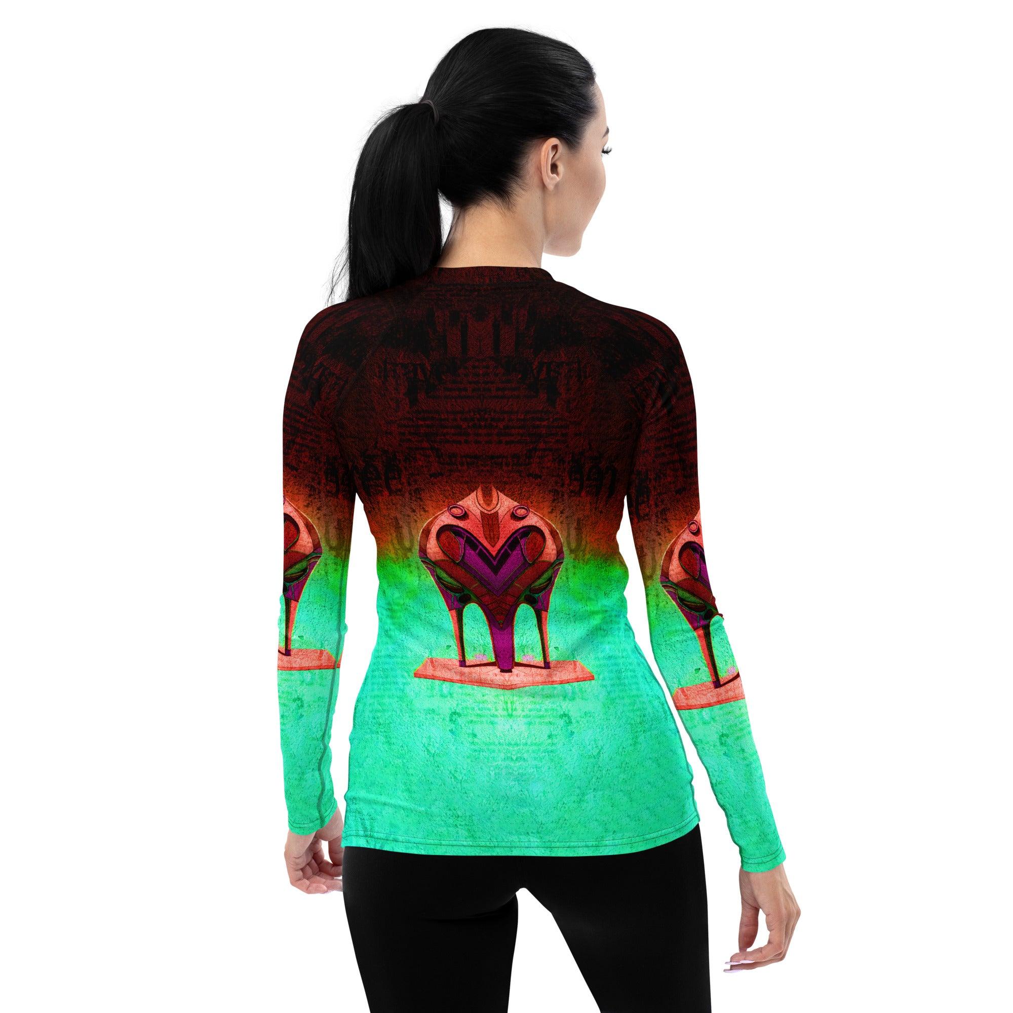 Fusion Flash Futuristic Shoes Women's Rash Guard - Beyond T-shirts