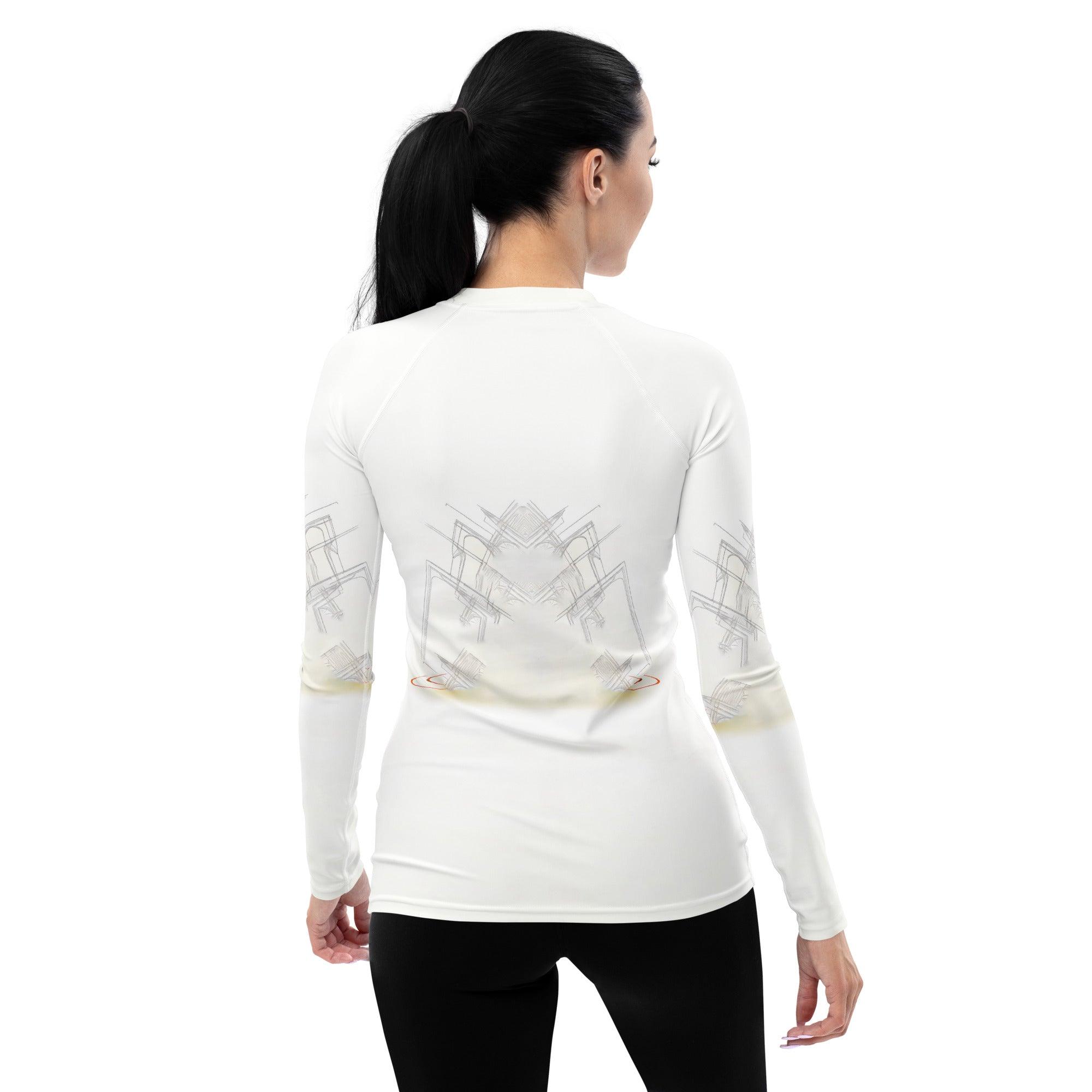 Quantum Elegance Futuristic Shoes Women's Rash Guard - Beyond T-shirts