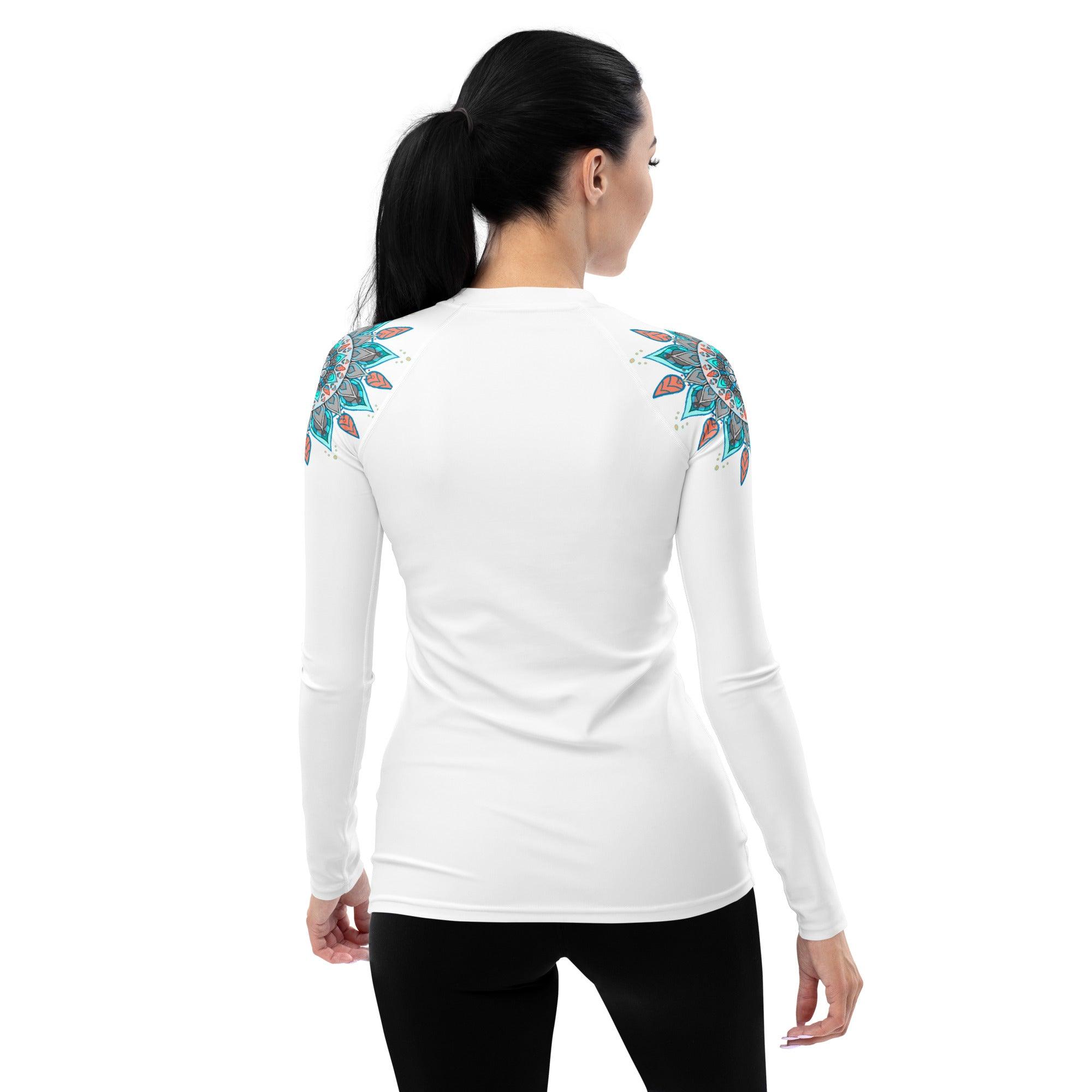 Radiant Sunburst Mandala Women's Rash Guard - Beyond T-shirts