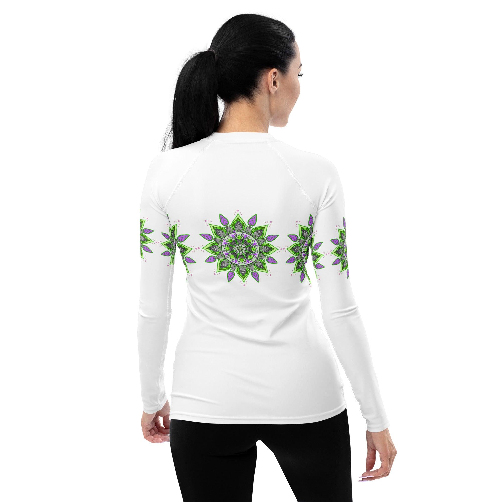 Tranquil Watercolor Mandala Women's Rash Guard - Beyond T-shirts