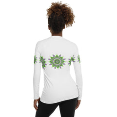 Tranquil Watercolor Mandala Women's Rash Guard - Beyond T-shirts