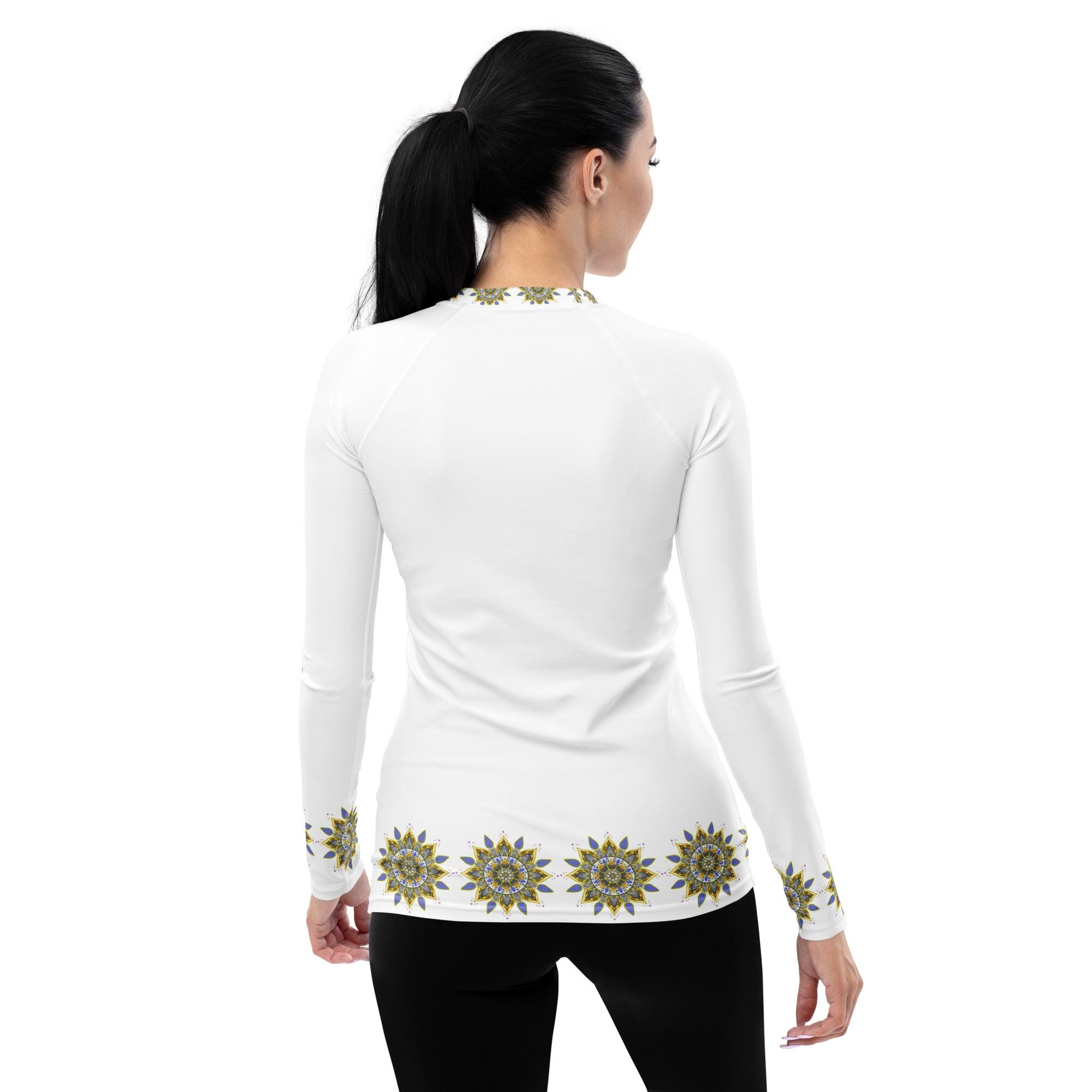 Floral Mandala Women's Rash Guard - Beyond T-shirts