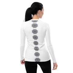 Sunset Serenity Mandala Women's Rash Guard - Beyond T-shirts