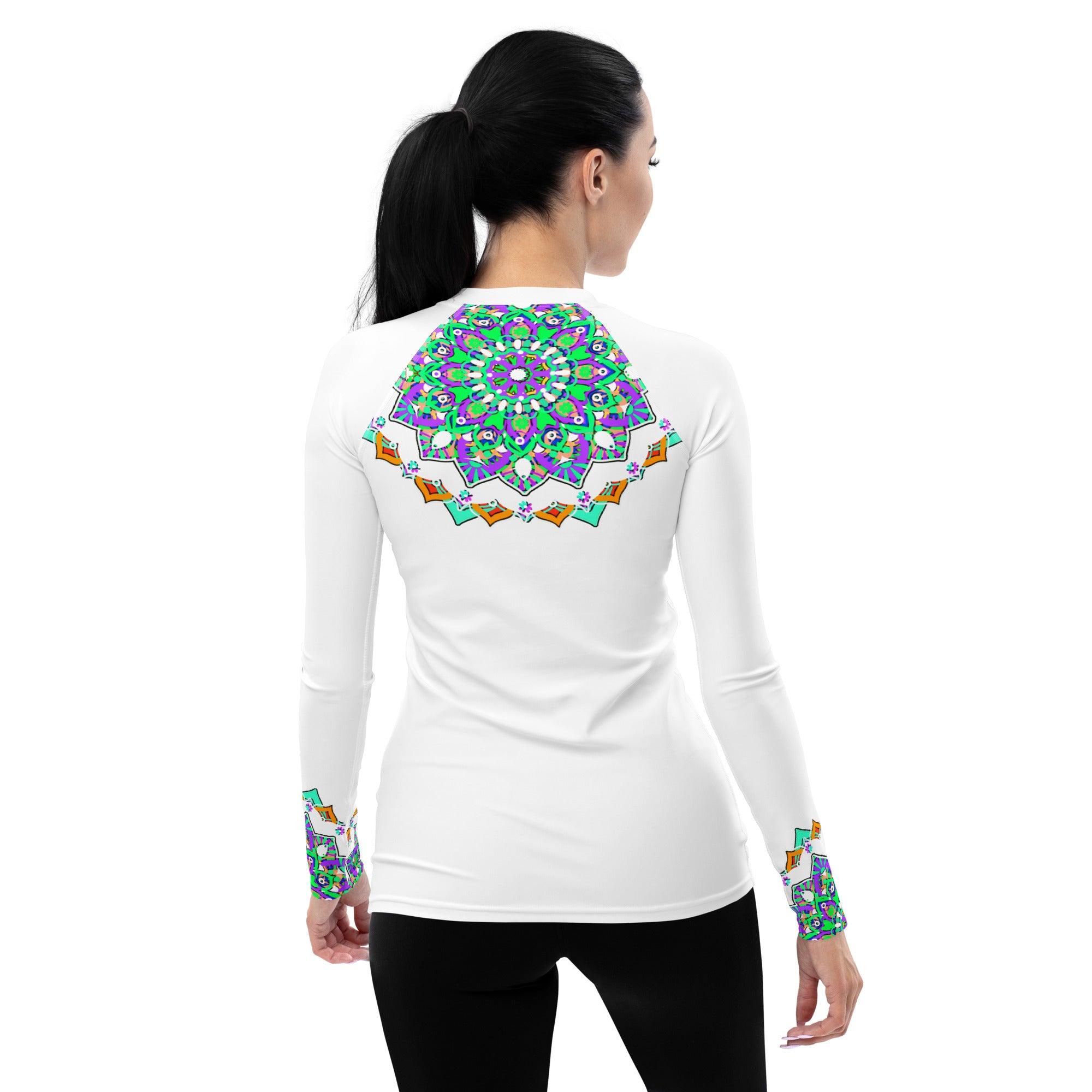 Sunset Serenity Mandala Women's Rash Guard - Beyond T-shirts