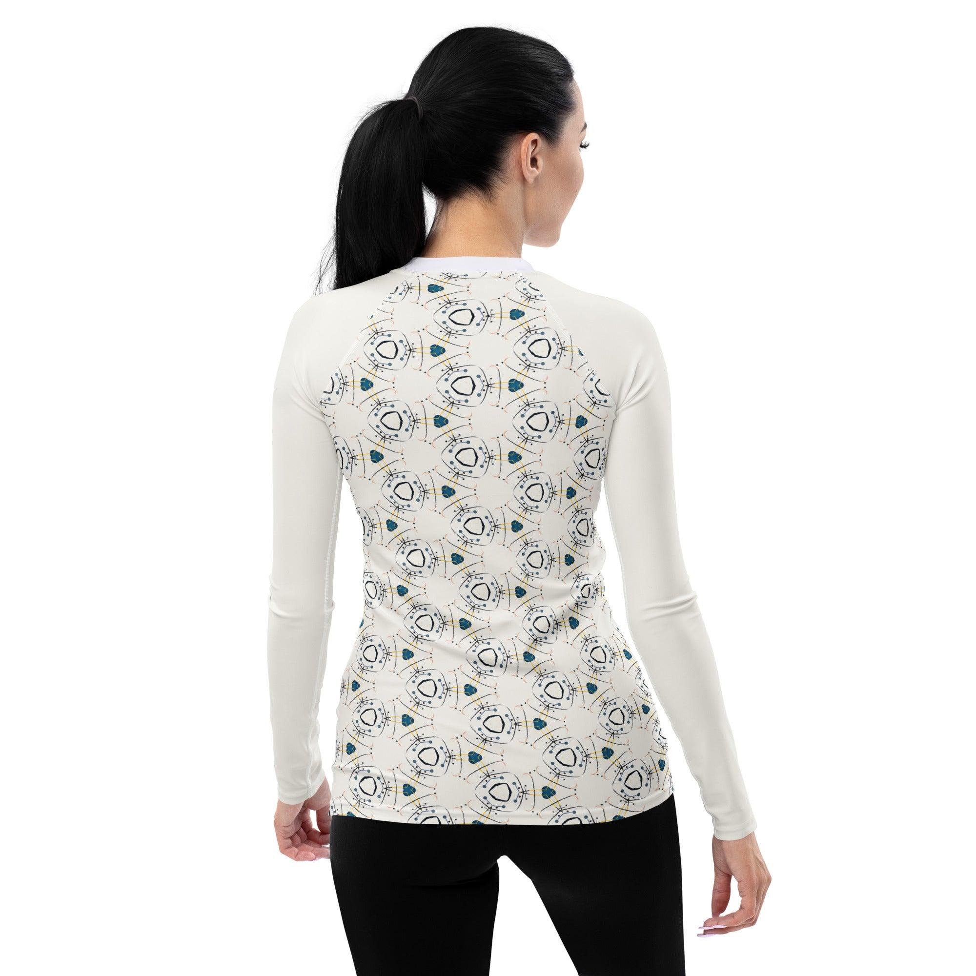 Elegance in Abstraction: Abstract Women Painting Rash Guard - Beyond T-shirts