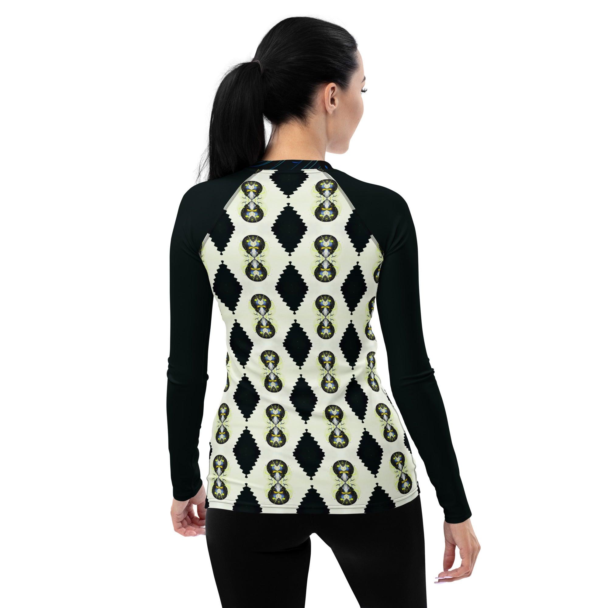 Vibrant Womanhood: Abstract Women Painting Rash Guard - Beyond T-shirts