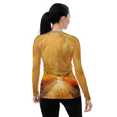 Sunlit Shoreline Adventure All-Over Print Women's Rash Guard