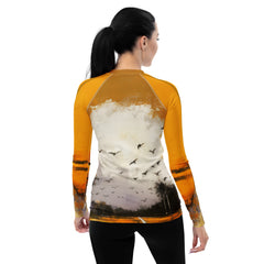 Serene Lakeside Landscape Women's Rash Guard