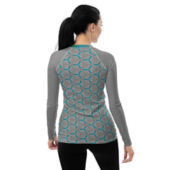 Abstract Serenity All-Over Print Women's Rash Guard