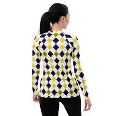 Golden Diamonds All-Over Print Women's Rash Guard