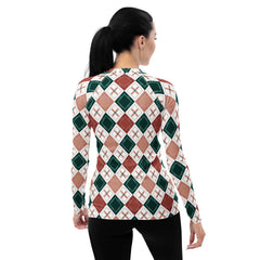 Chic Diamond Waves All-Over Print Women's Rash Guard