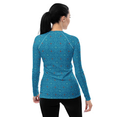 Vibrant Floral Pattern Women's Rash Guard