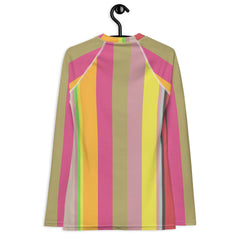 Psychedelic Prism Colorful Stripe All-Over Print Women's Rash Guard