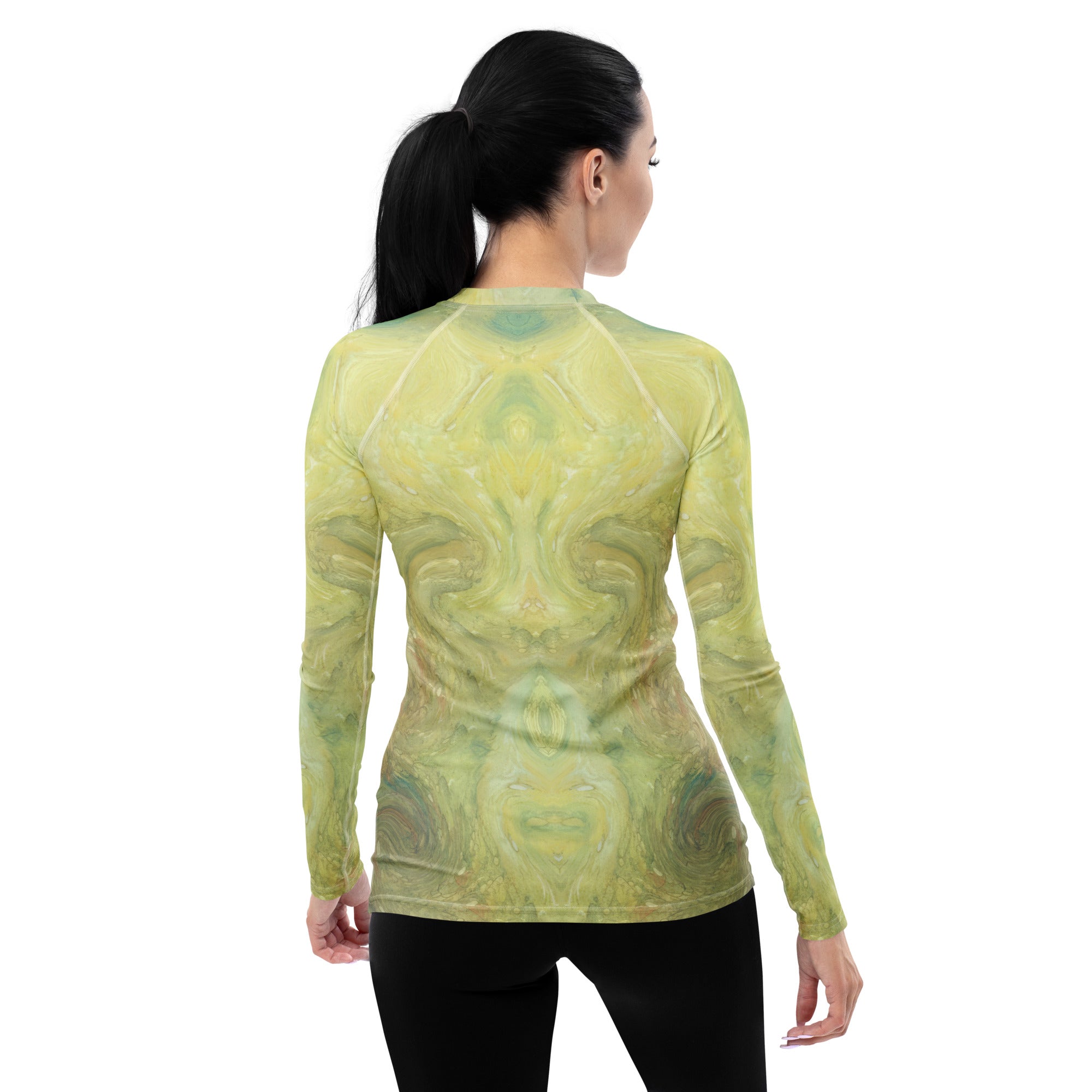 Women's high-quality Eagle Squadron rash guard front view.