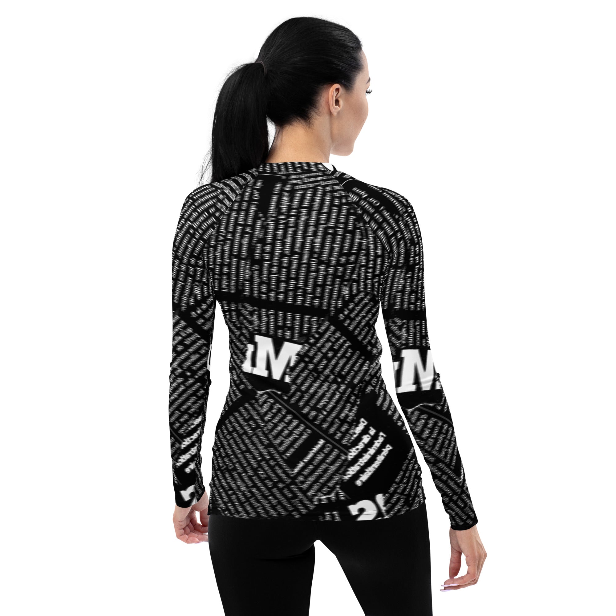 Vibrant Women's Rash Guard with Kaleidoscope Patterns for Surfing