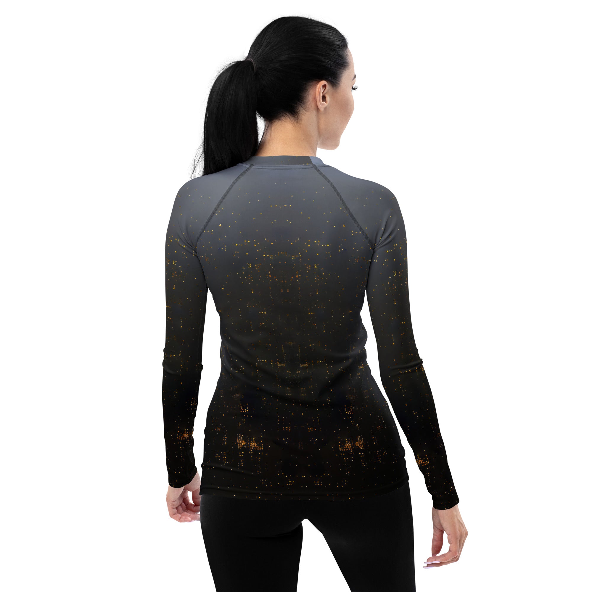 Close-up of Nebula pattern on Women's Rash Guard