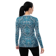 Origami Oasis Women's Rash Guard back view.