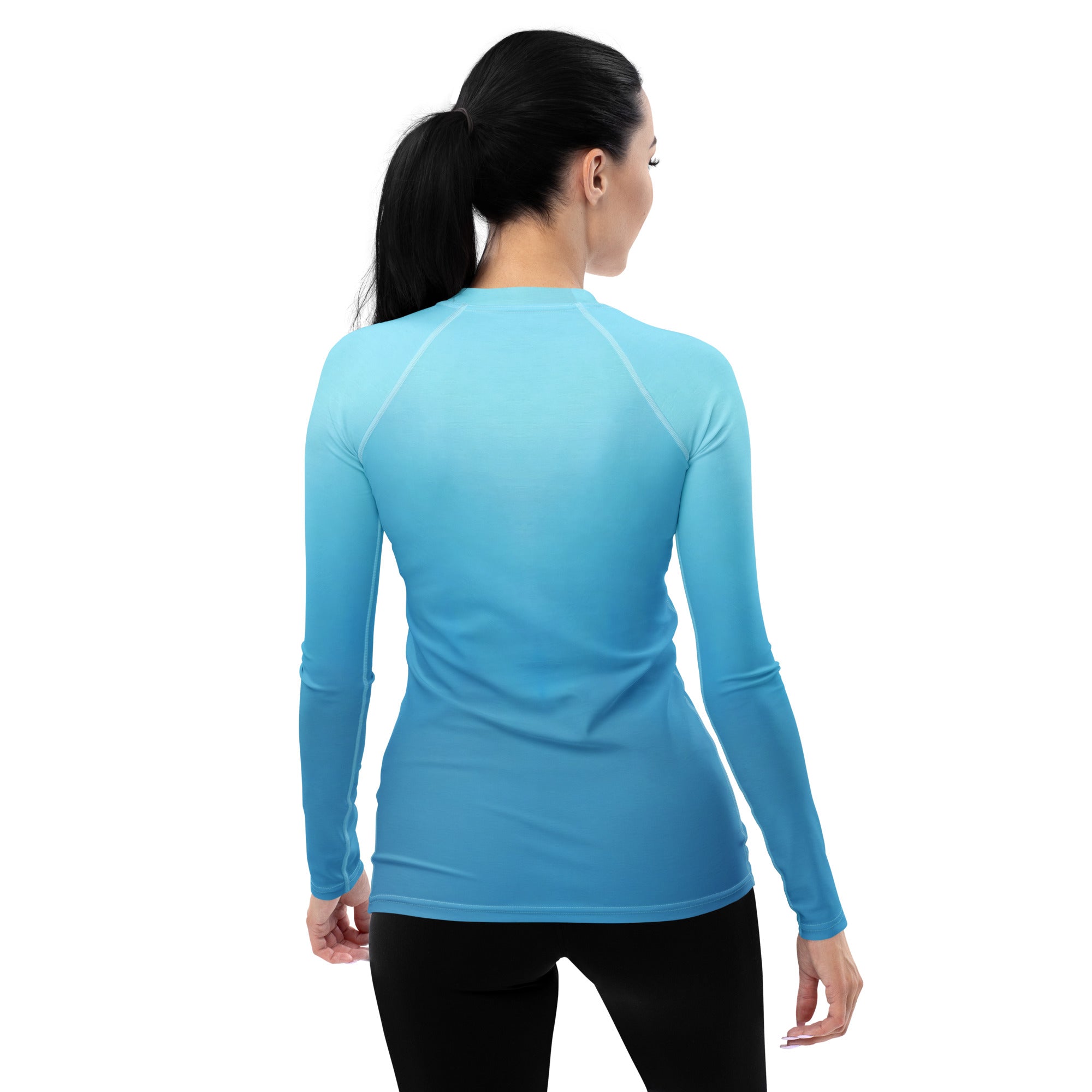 Geometric Wave Women's Rash Guard back view.