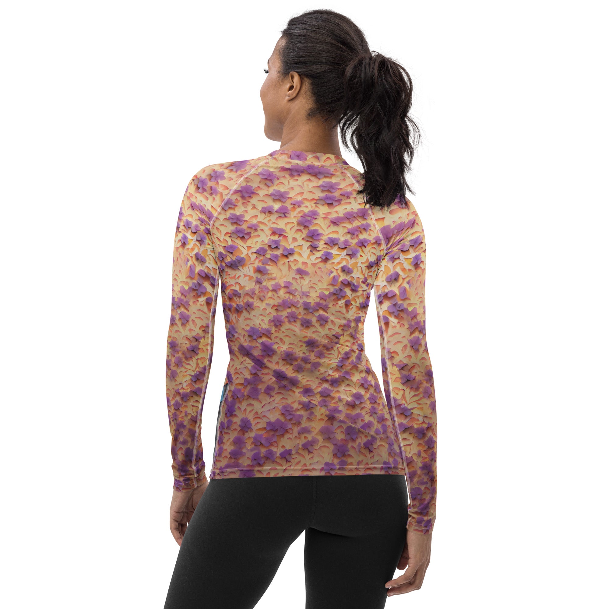 Stylish Coral Reef Patterned Women's Rash Guard.