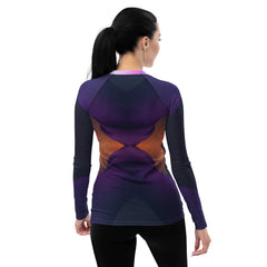 Tranquil Garden All-Over Print Women's Rash Guard back view.