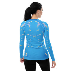 Kirigami Phoenix Flight Women's Rash Guard back view.