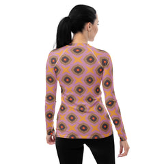 Colorful abstract art rash guard for women