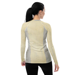 Comfortable and stylish Blissful Bridge women's rash guard.