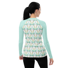 Stylish women's rash guard with abstract design