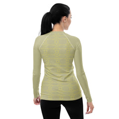 Stylish Botanical Garden Women's Rash Guard close-up