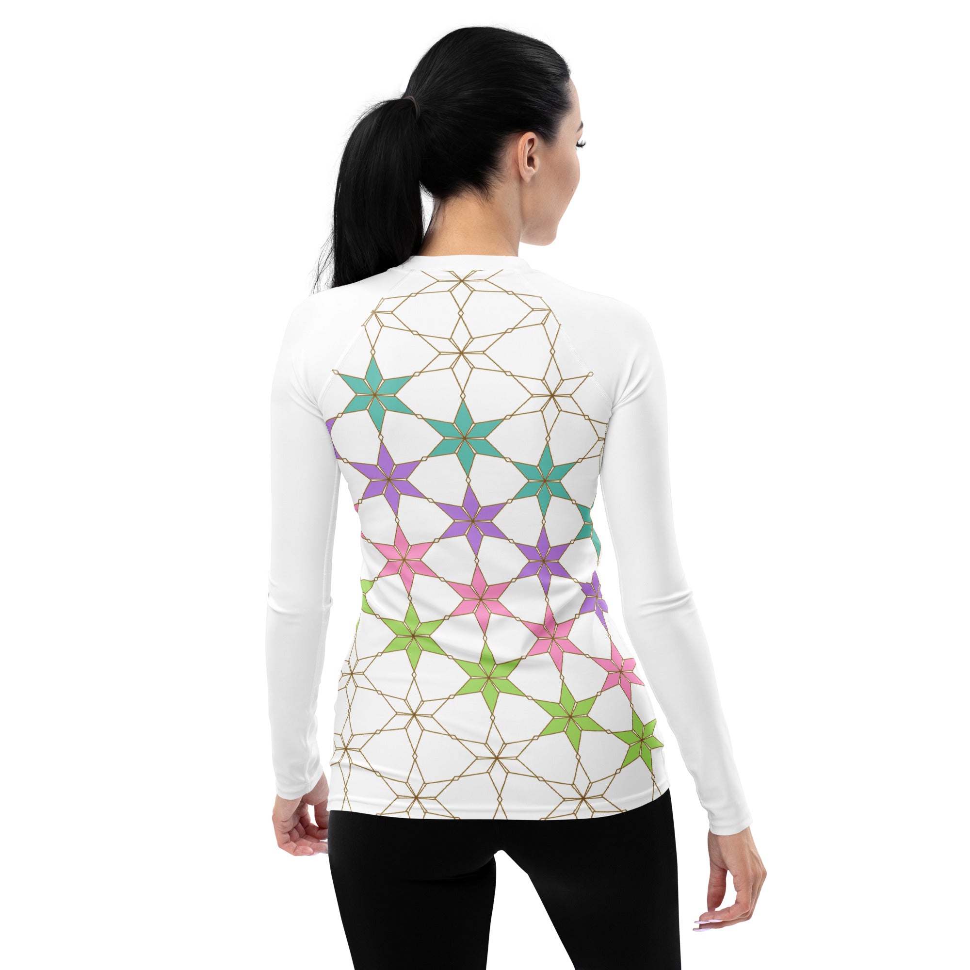 Stylish Women's Rash Guard with boho design