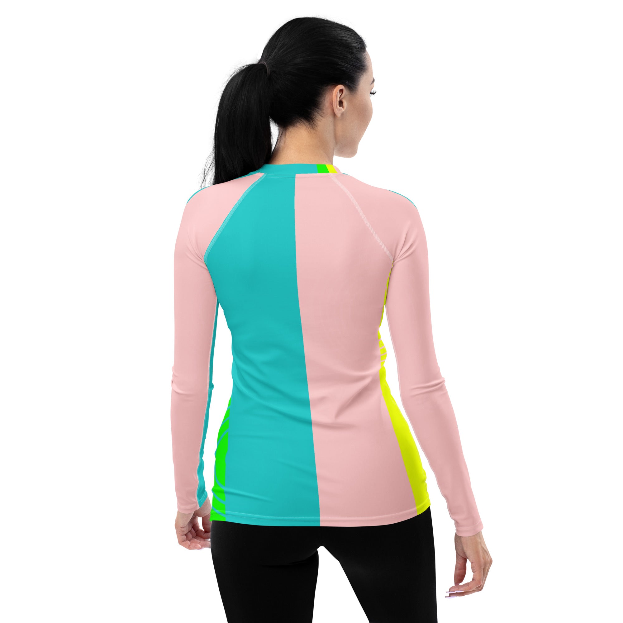 Close-up of Enlightenment Edge Women's Rash Guard design.