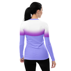 Back view of Whispering Willow women's rash guard.