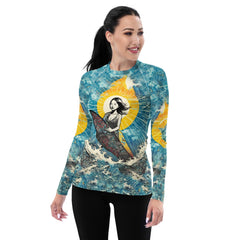 Surf-inspired Surfing 1 40 Women's Rash Guard, offering sleek design and optimal protection.