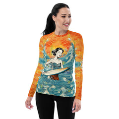 Fashion-forward Surfing 1 41 Women's Rash Guard, blending sleek design with functionality.